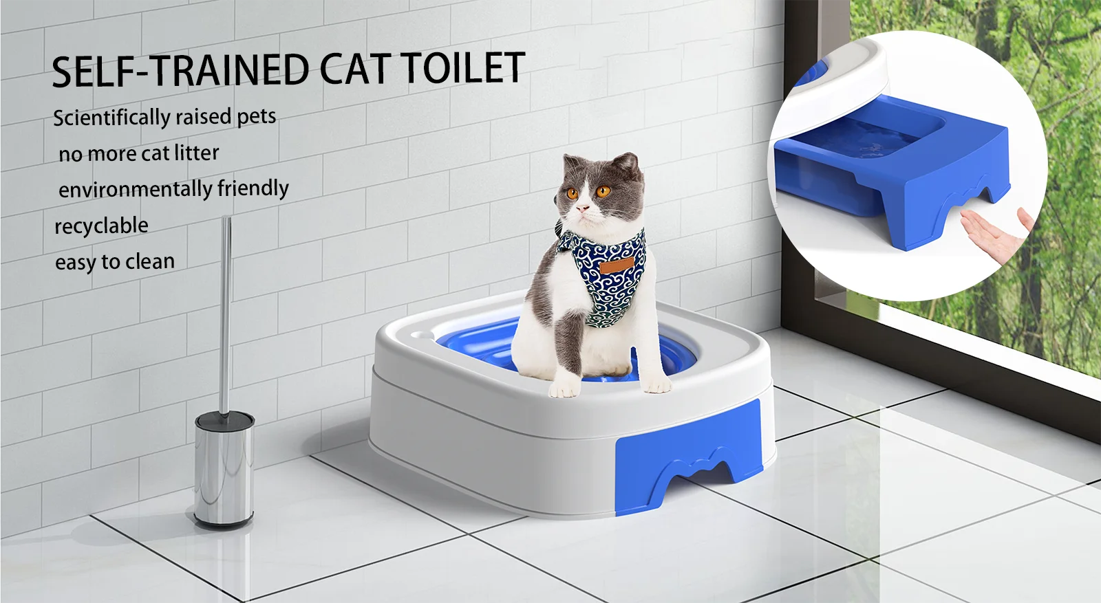 Cat and Dog Toilet Guidance Trainer, Cat Sandbox, Independent Trainer, Fixed-Point Sandbox Toilet, Reusable and Easy to Clean