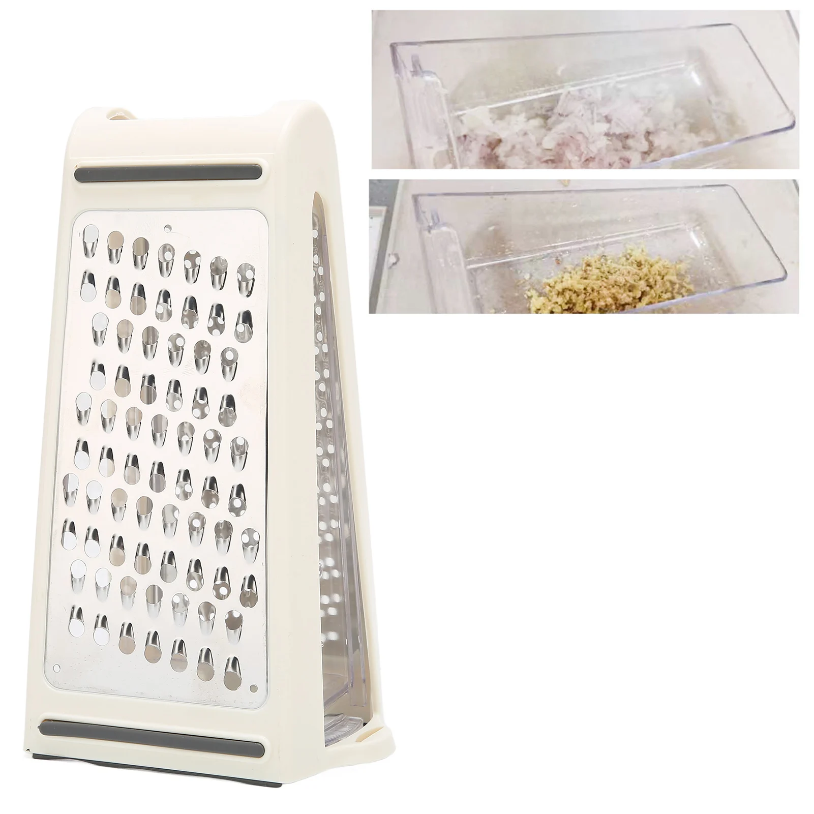 Rallador de queso de doble cara, contenedor extraíble ABS, Material PS, 22x13,5x8,5 cm/8,7x5,3x3,3 pulgadas, rallador de alimentos para Cocina