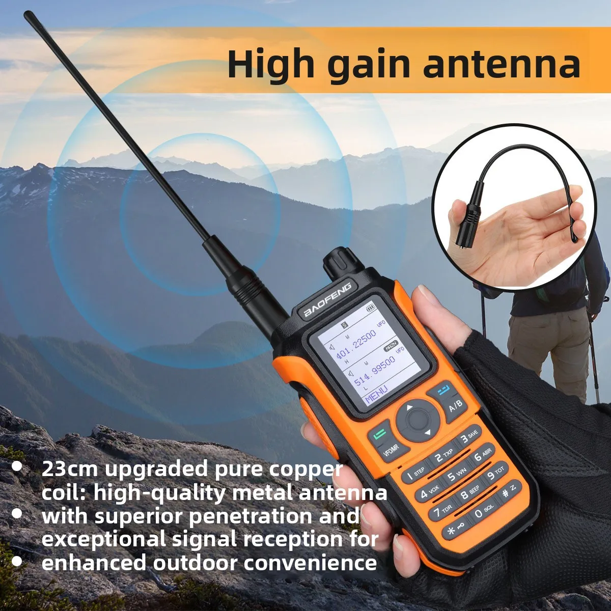 BAOFENG UV-21PRO Handheld Waterproof Walkie-talkie USB Charging One-button Frequency Outdoor Long-distance Dual-segment
