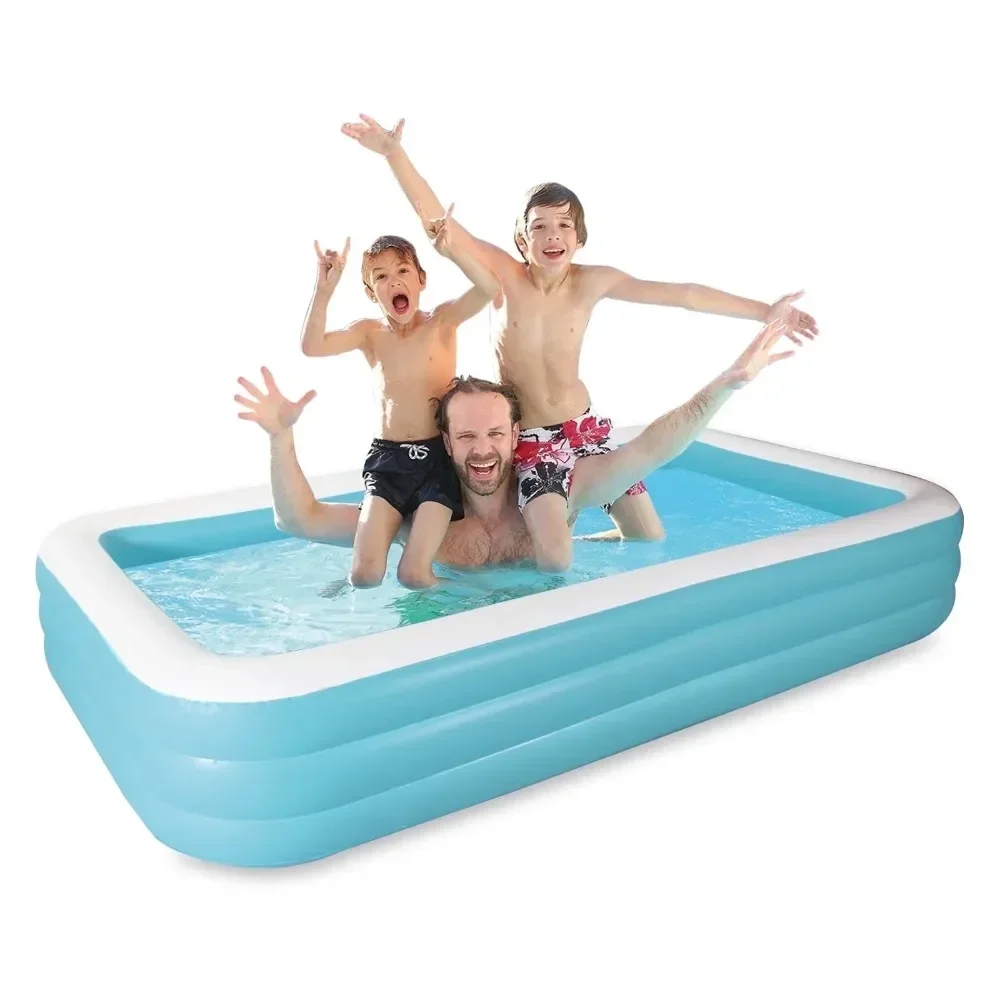 

Inflatable Swimming Pool for Kids And Adults, 120" X 72" X 22" Rectangular Family Large Blow Up Pool For Backyard, Outdoor