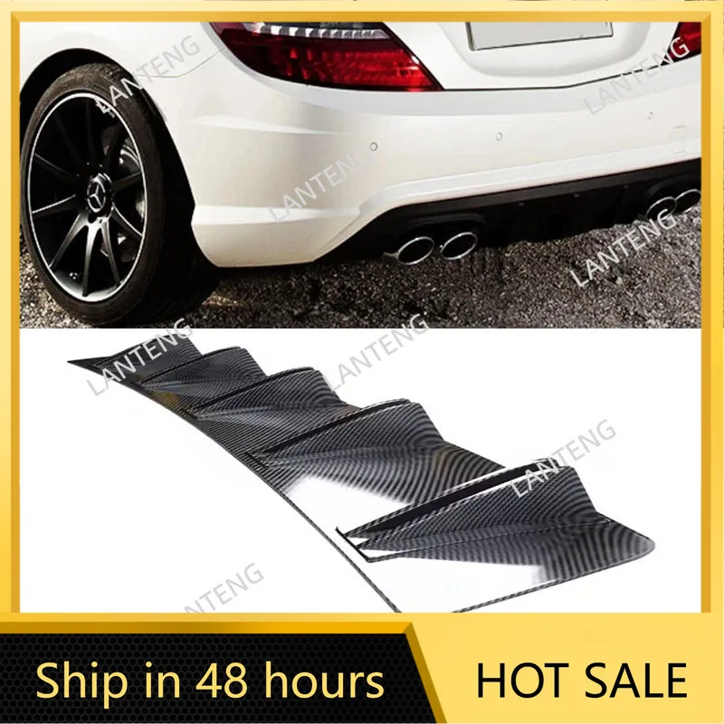 Car Rear Diffuser Shark 10 Fins Bumper Wing Splitter Chin Spoiler Lip For SLK280 SLK300 SLK350 Body Protector Black