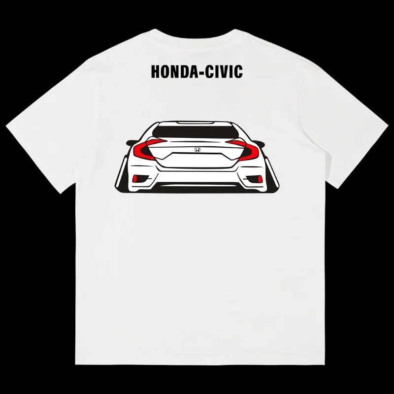 

2025 HONDA 10-го поколения Civic TYPE R Car Club Modification Culture JDM Мужская и женская футболка с короткими рукавами Хлопковое лето