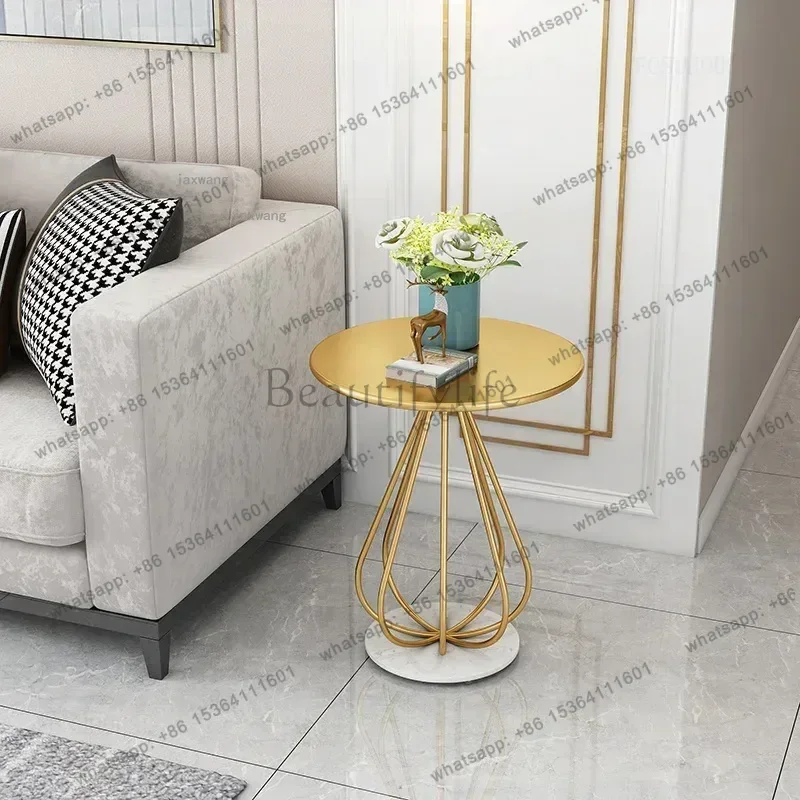 LSFashion Design Front Desk Round Coffee Tables for Apartment Dormitory Household Furniture Corner Table Living Room Endtables