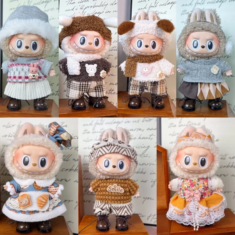 

For Labubu Doll Clothes 17cm Doll Clothes Color Dolls Accessories Cute Decoration Little skirt( no doll)