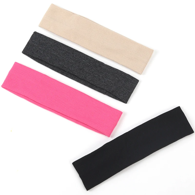 1PC Simple Fashion Women Solid Color Elastic HairBands Cute Wash Face Make-up Hair Band Vintage Sports Running Yoga Headbands