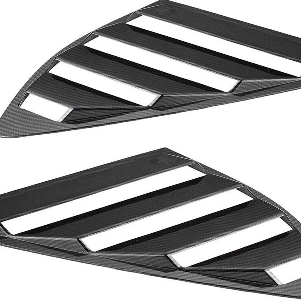 

ABS Car Rear Side Window Louvers Black Stepped Louvered Design Peel Stick Easy Installation Stylish Car Rear Window Blinds