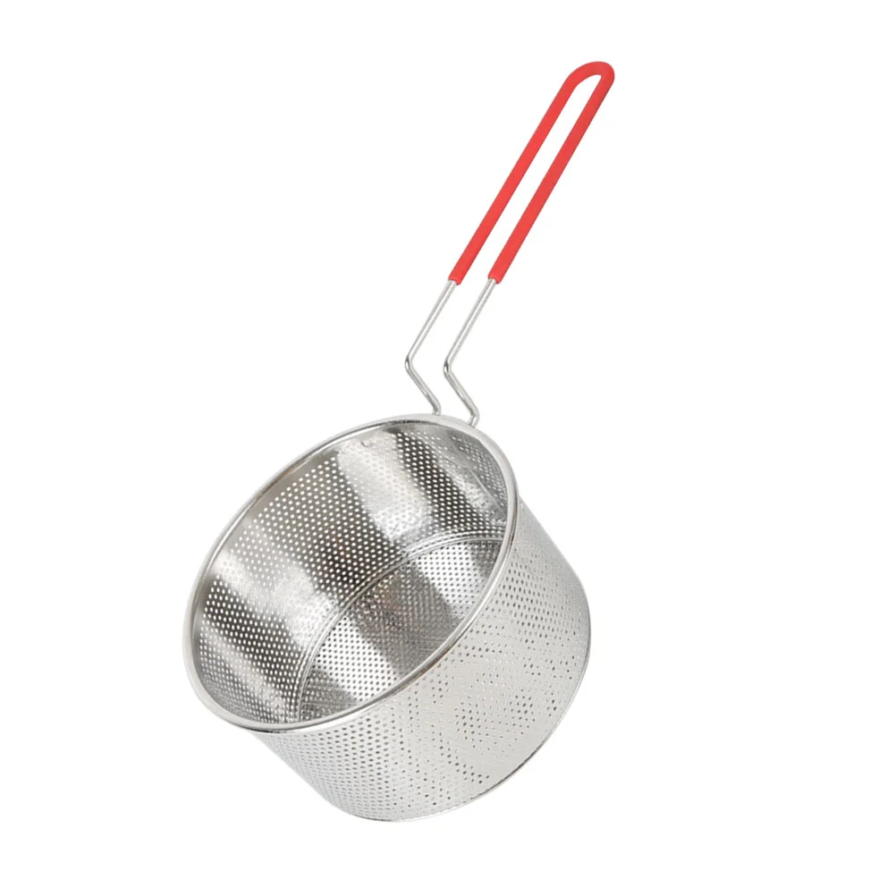 

Stainless Steel Colander Scoop 16cm High Density Hole Rustproof Oil Soup Drain Basket Fried Food Strainer for Kitchen