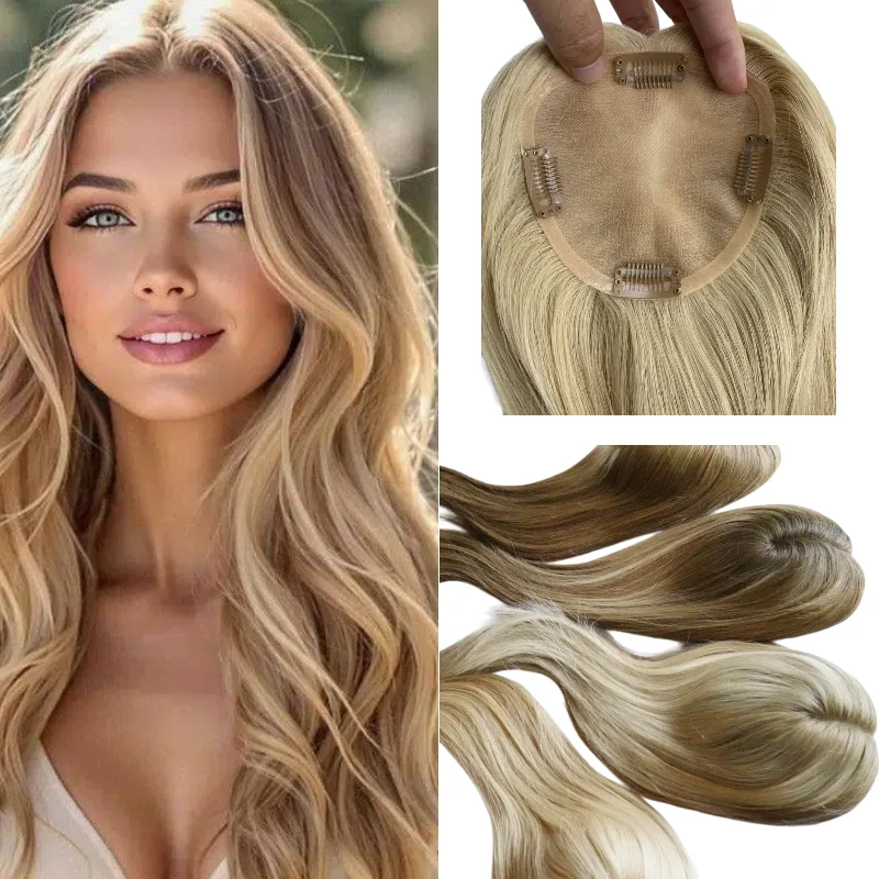 Luxury Virgin Hair Topper | Hand-Tied Mono | Dense & Thick | No Shedding | Wide Range of Colors & Sizes
