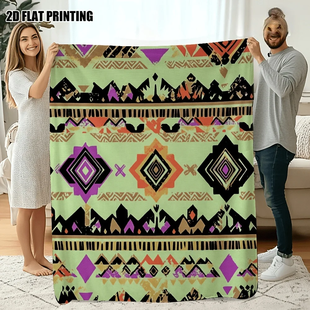 Blanket boho tribal geometric print throw blanket aztec diamond mountain decorative cover for couch