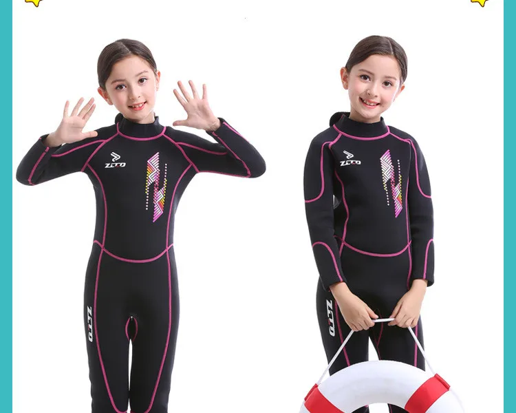 2.5MM Children One Piece Scuba Keep Warm Surfing Kayaking Swim Diving Suit Kids Neoprene Spearfishing Drifting Snorkel  WetSuit