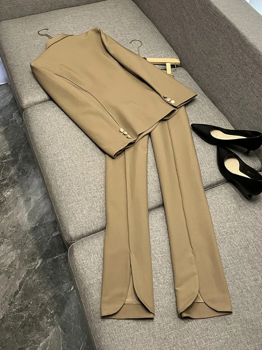 Faionable-Conjunto de traje informal de dos piezas para mujer, traje pequeño de ocio Profional coreano Sle Ele Godd Personali