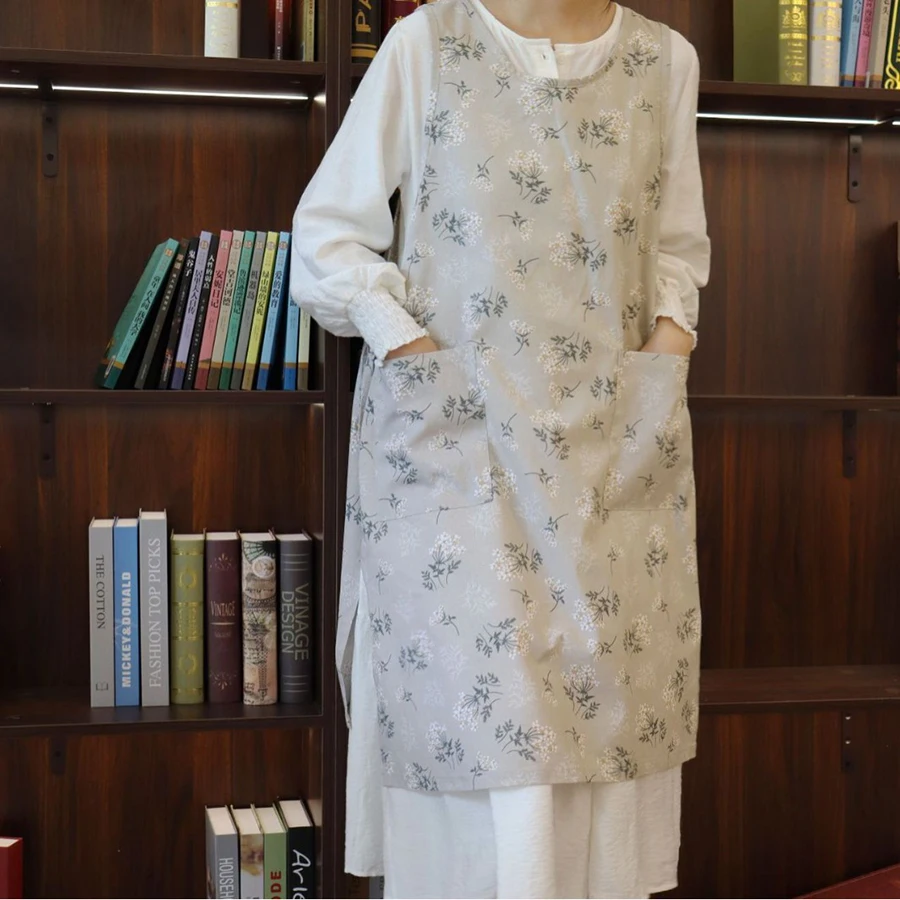 Kitchen Apron Restaurant Apron Chef Apron Kitchen Florist Overalls Cook Sleeveless with Pockets Japanese Style Pinafore