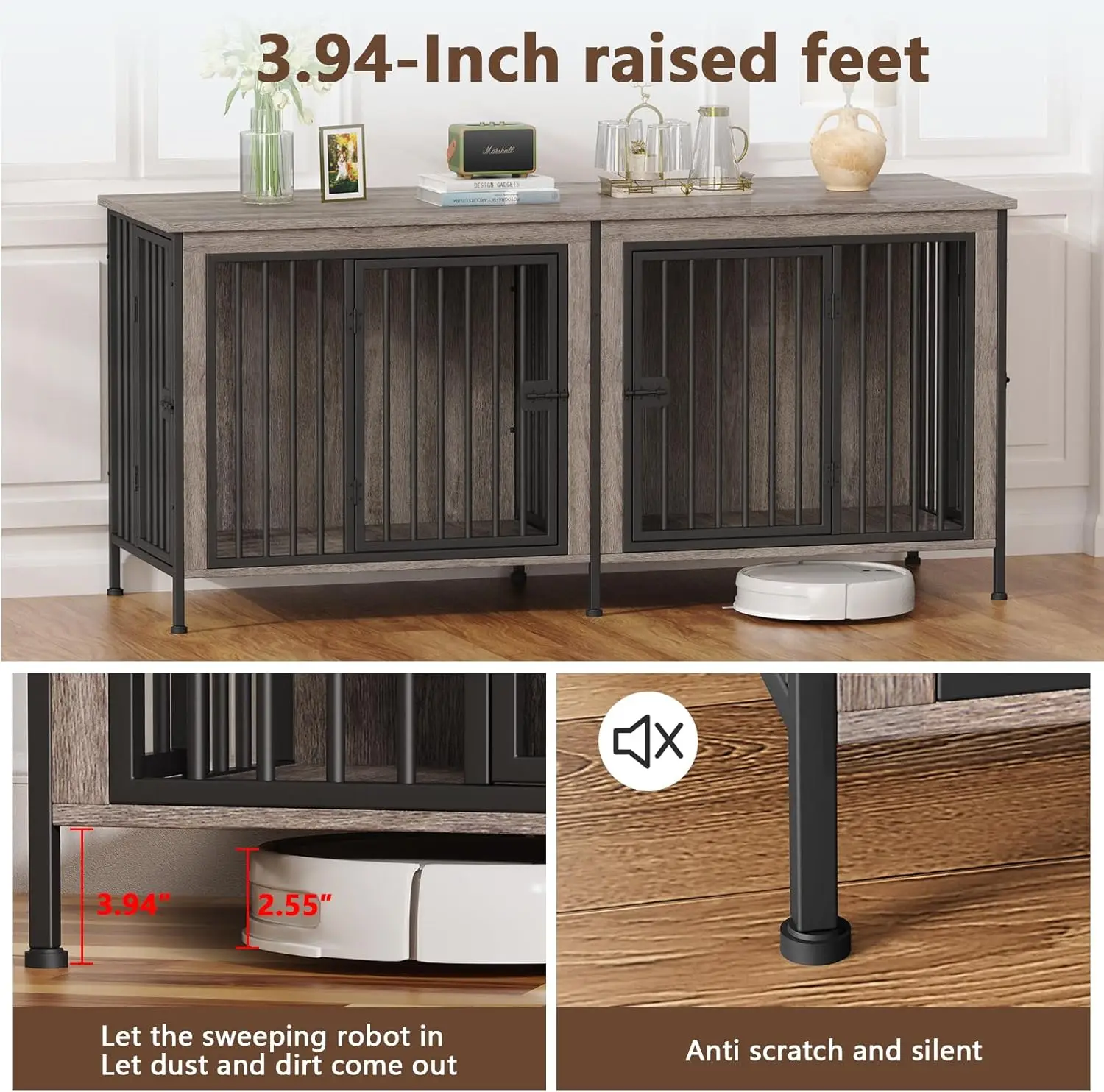 أثاث كبير للكلاب مقاس 39/78 بوصة لـ 1 أو 2 كلب (35-60 جنيهًا)، صناديق كلب مفردة/مزدوجة شديدة التحمل للكلاب المتوسطة والكبيرة