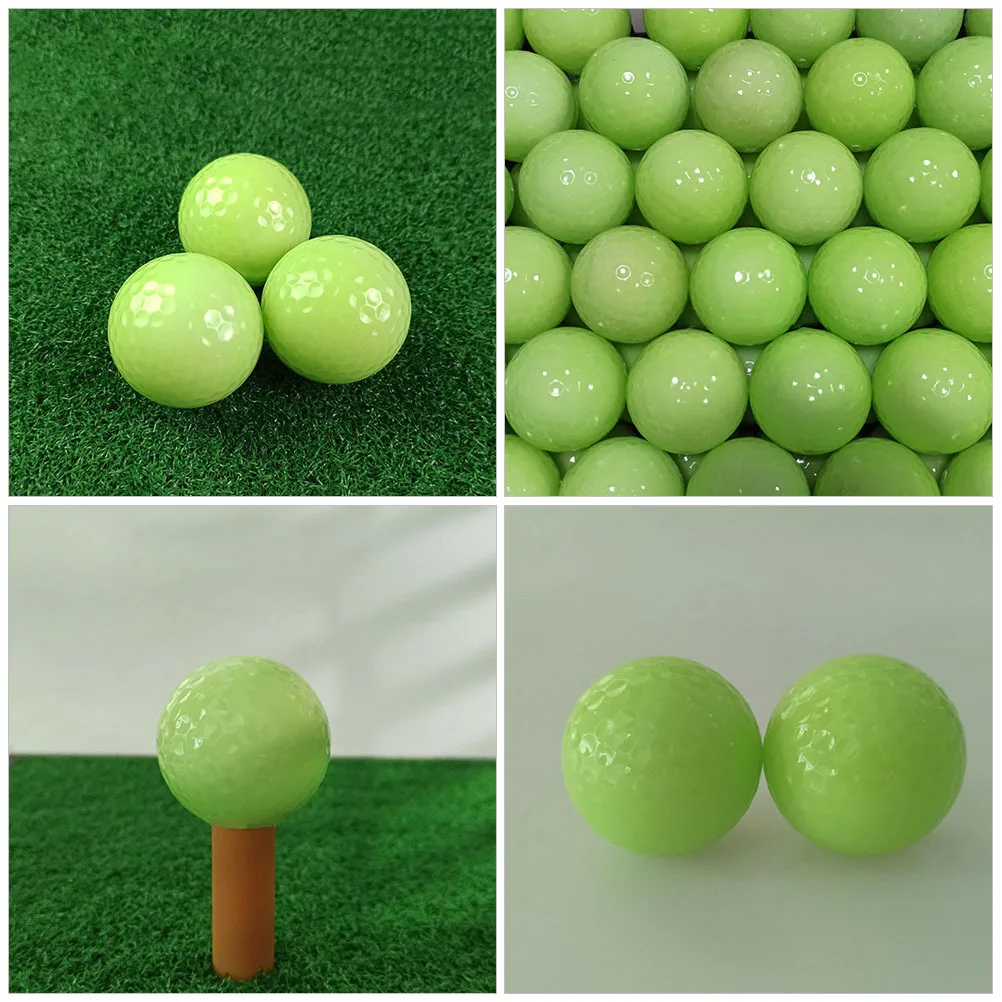 3 قطعة كرات جولف مضيئة للتدريب الليلي كرات مطاطية متوهجة امتصاص الضوء التلقائي الفلورسنت الرياضة في الهواء الطلق #5