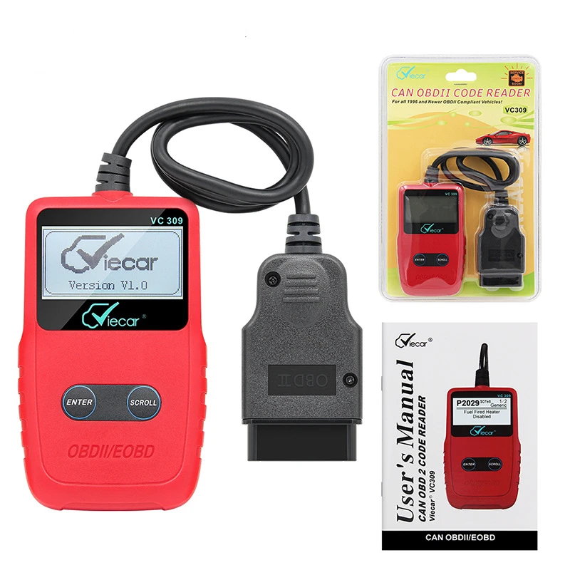 

Viecar VC309 OBDII EOBD Code Reader supports Asian European car multi-language