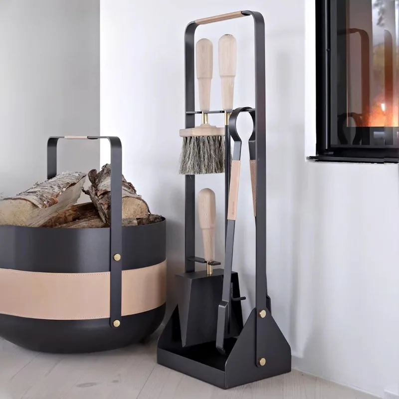 Wood burning fireplace accessories, tongs, fire hooks, brushes, shovels, ovens, ash removal sets, villa mansions
