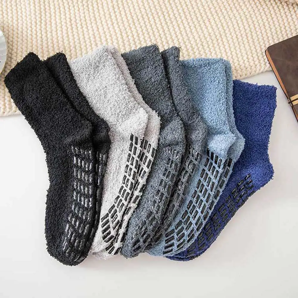 

Plush Non Slip Floor Sleeping Hosiery Coral Fleece Breathable Men Thicken Socks Male Hosiery Coral Fleece Socks Ankle Socks