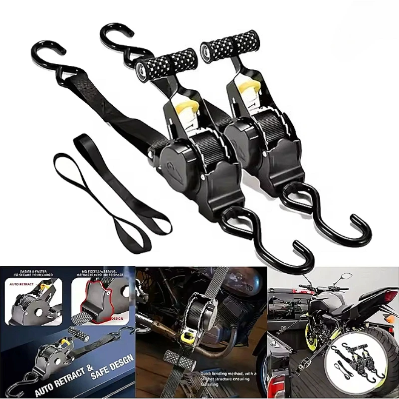 For Load Luggage Strap For Motorcycles Ratchet Strap Retractable Belts Ratchet Tensioner Belt For Car Auto Straps For Cargo Tape