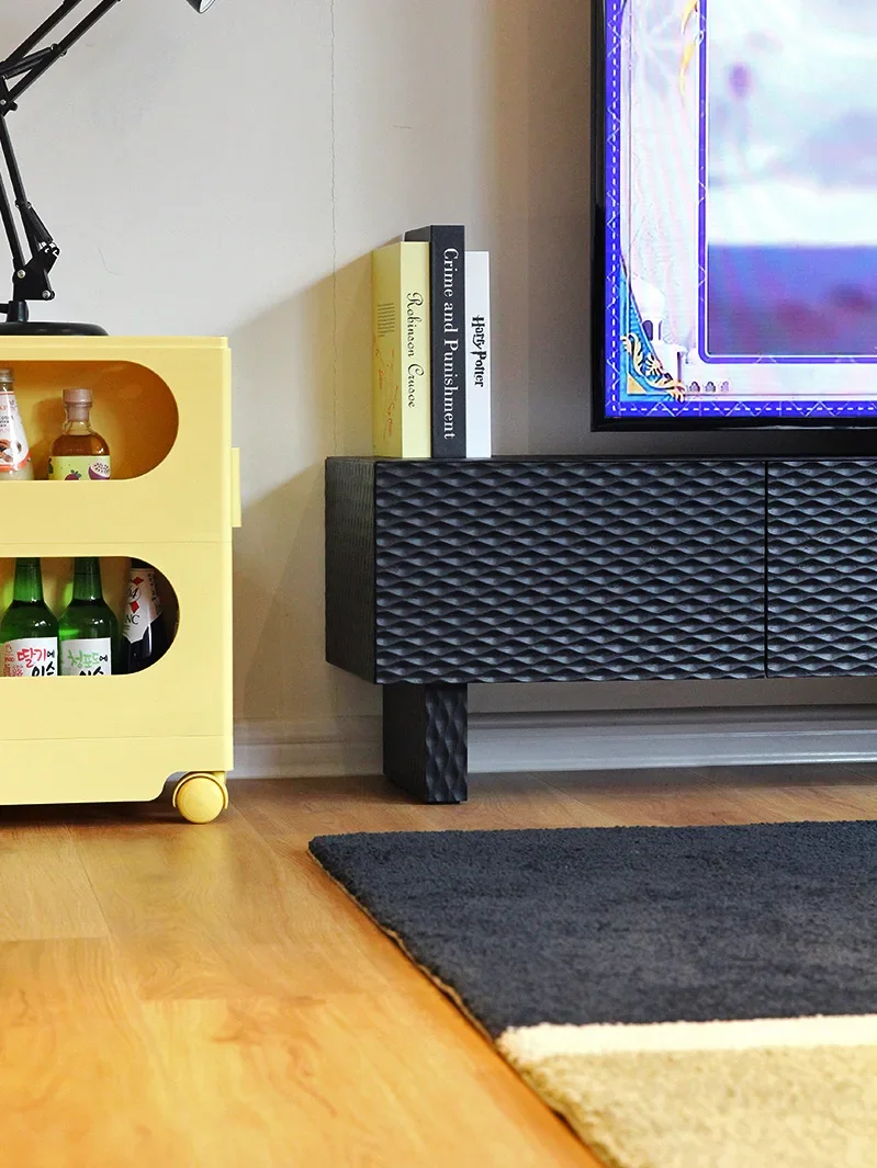 Nordic solid wood TV cabinet, modern simple living room, French locker, American black chest cabinet