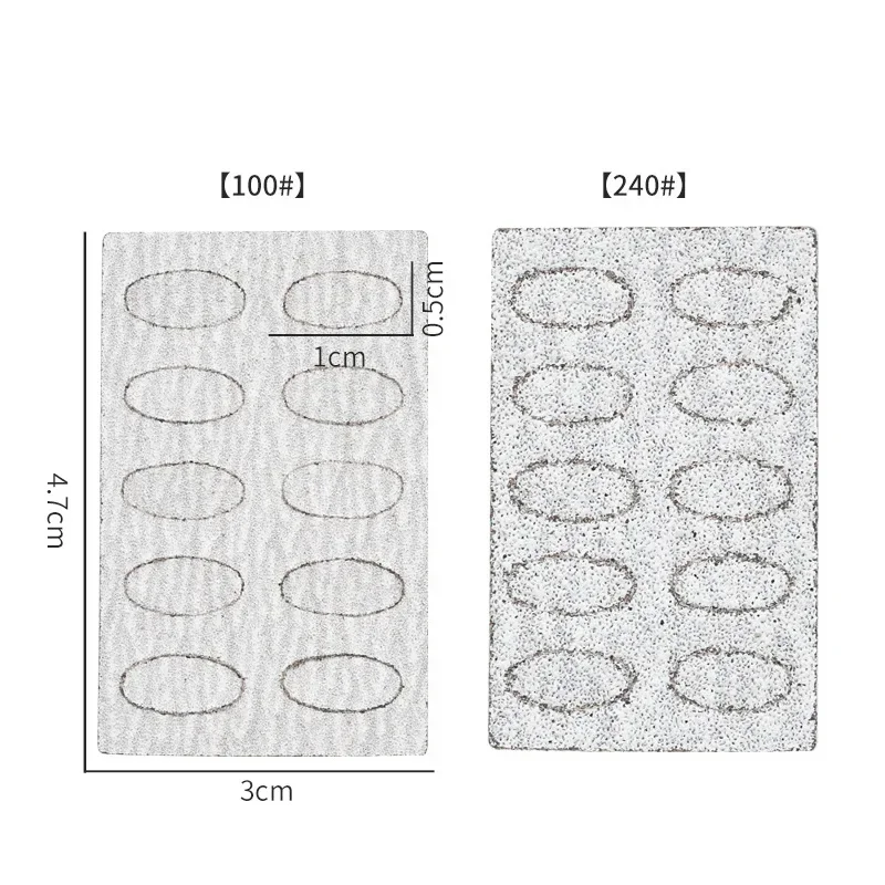 Pulidor de cutículas para uñas, herramienta de tratamiento de premanicura, autoadhesivo, escamas de arena, 100/240 #