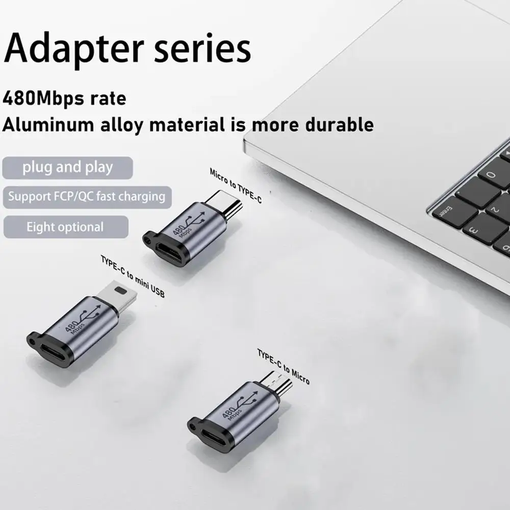 V8 Micro Mother Type-c Male To Female Adapter Laptop Tablets Carrying Phone Usb Aluminum Mini Camera Alloy Convenient K4h9