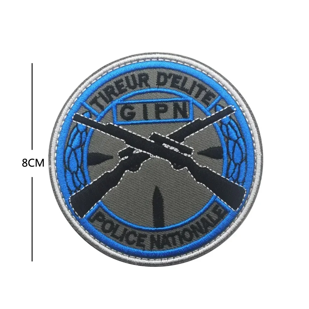 GIGN GIPN BRI Embroidery Tactical Patches Hook&Loop Patch Military Anti War Peace Sign Morale Badge Combat Backpack Applique