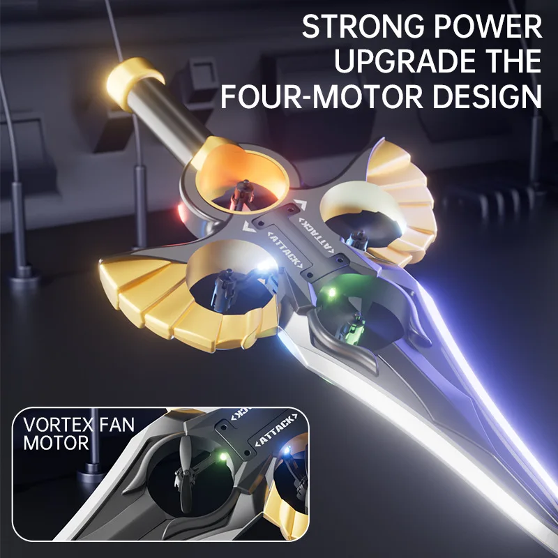 

RC Flying Sword 2.4G - 2CH Remote Control 4-Axis Fighter, Cool Aerial Stunt Aircraft