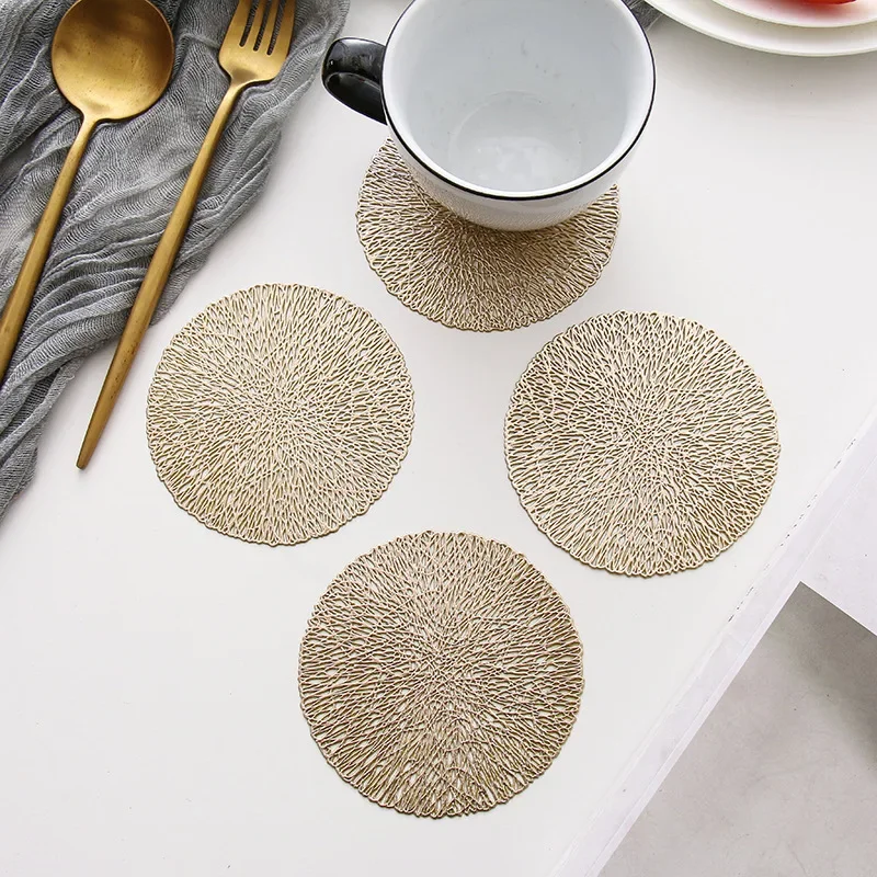 1pcs Drink Cup Coasters Kitchen Mat PVC Placemat Hot Pad Table Placemats Dining Table Mat Heat Insulation Non-Slip Kitchen