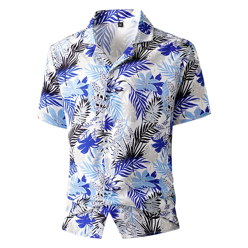 Hawaiian Beach Vacation Men's Shirt Fashion Lapel Short Sleeve Shirts Casual Loose Tops Summer Hip Hop Trend Tees Men Clothing