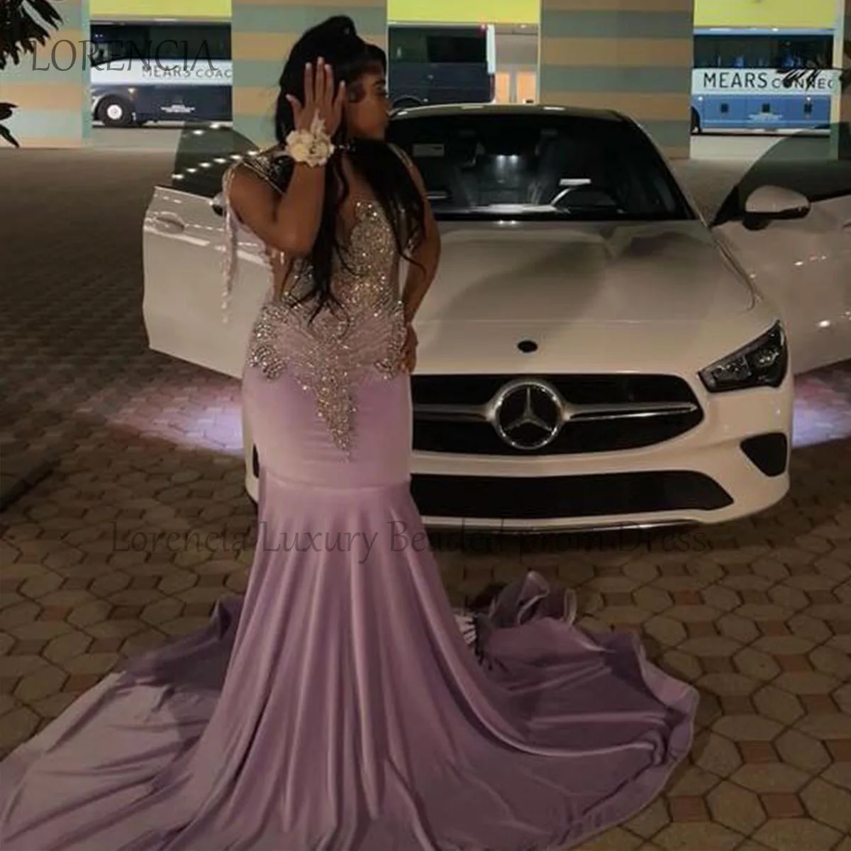 

Sexy Exquisite Prom Dresses For Black Girls Tassel Crystals Appliques Evening Party Dress Sleeveless Formal robe chic soirée