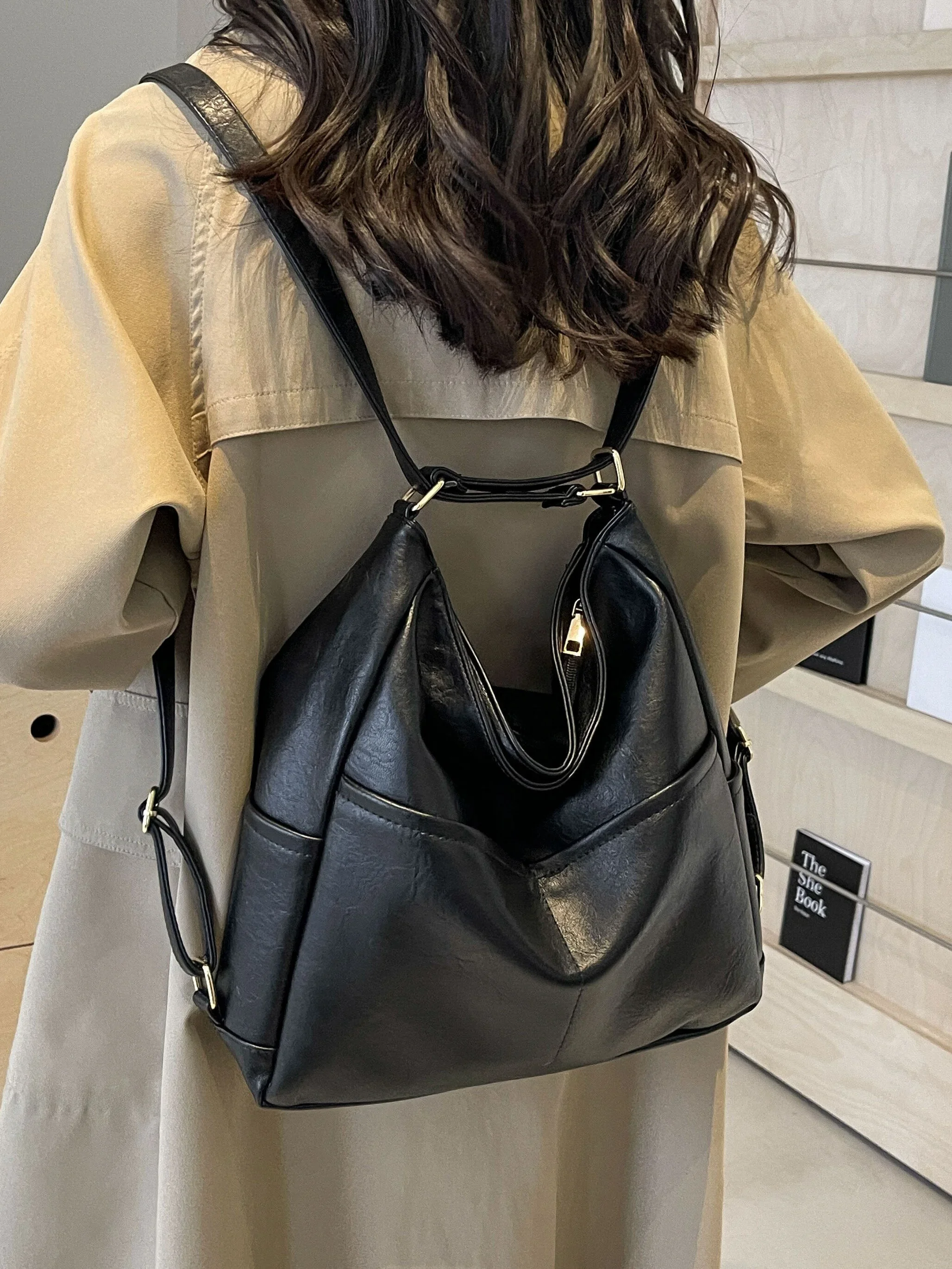 Maillard Tote Bag for Women 2025 New Arrival Dual-Use Crossbody Bag Versatile Large Capaci Work Clothing Backpack WT71