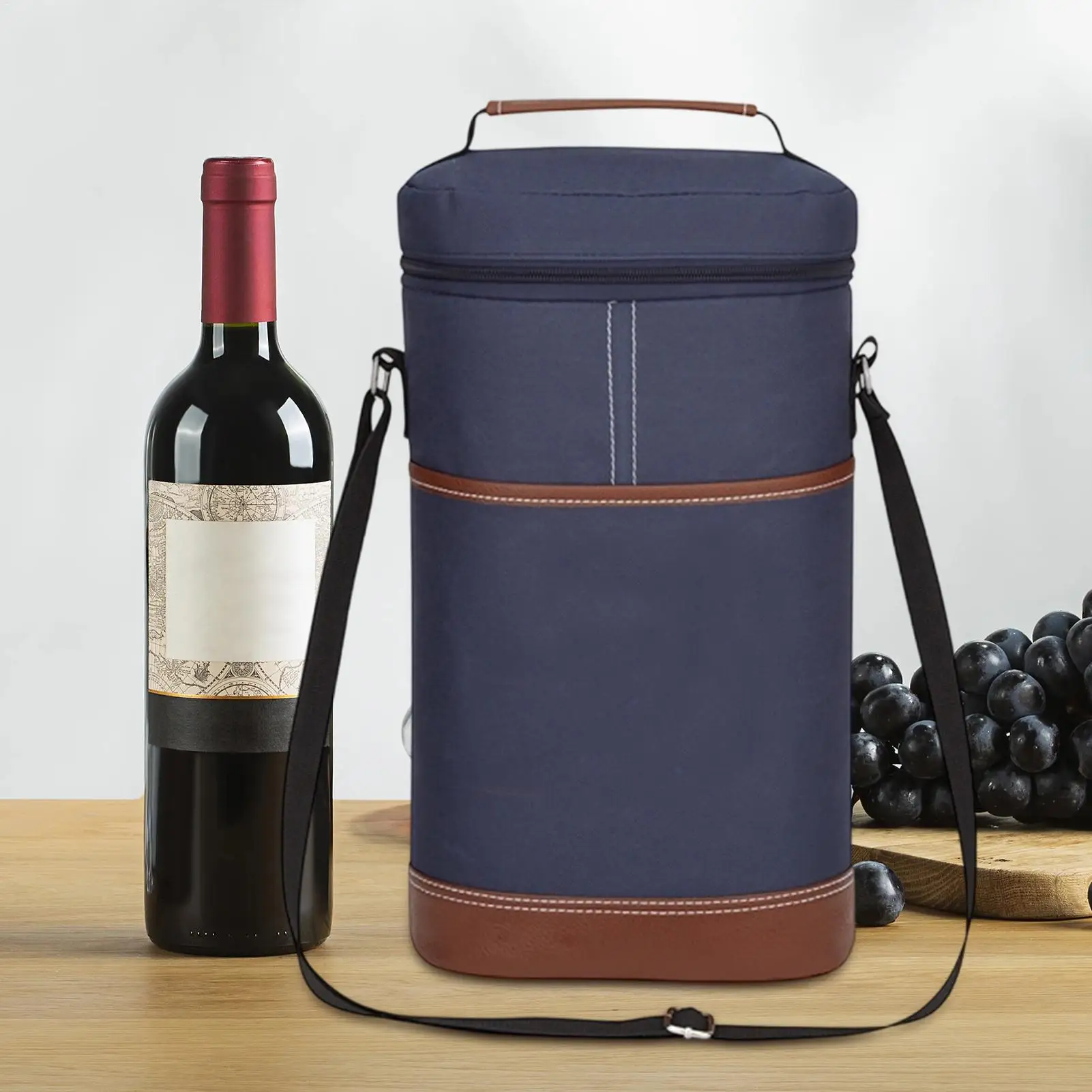 

Wine Travel Bag Leakproof Tote Carrier Storage Pouch Reusable Wine Carrying Case For Beach Traveling Work Lunches Trips Hiking