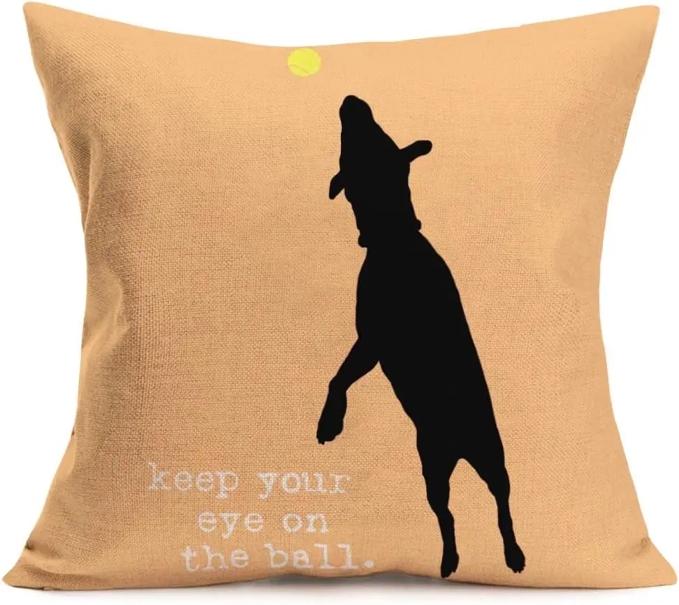 Pillowcase Black Dog Style Decorative Band Pillowcase Square Home Linen Square Cushion Cover Decorative Pillowcase