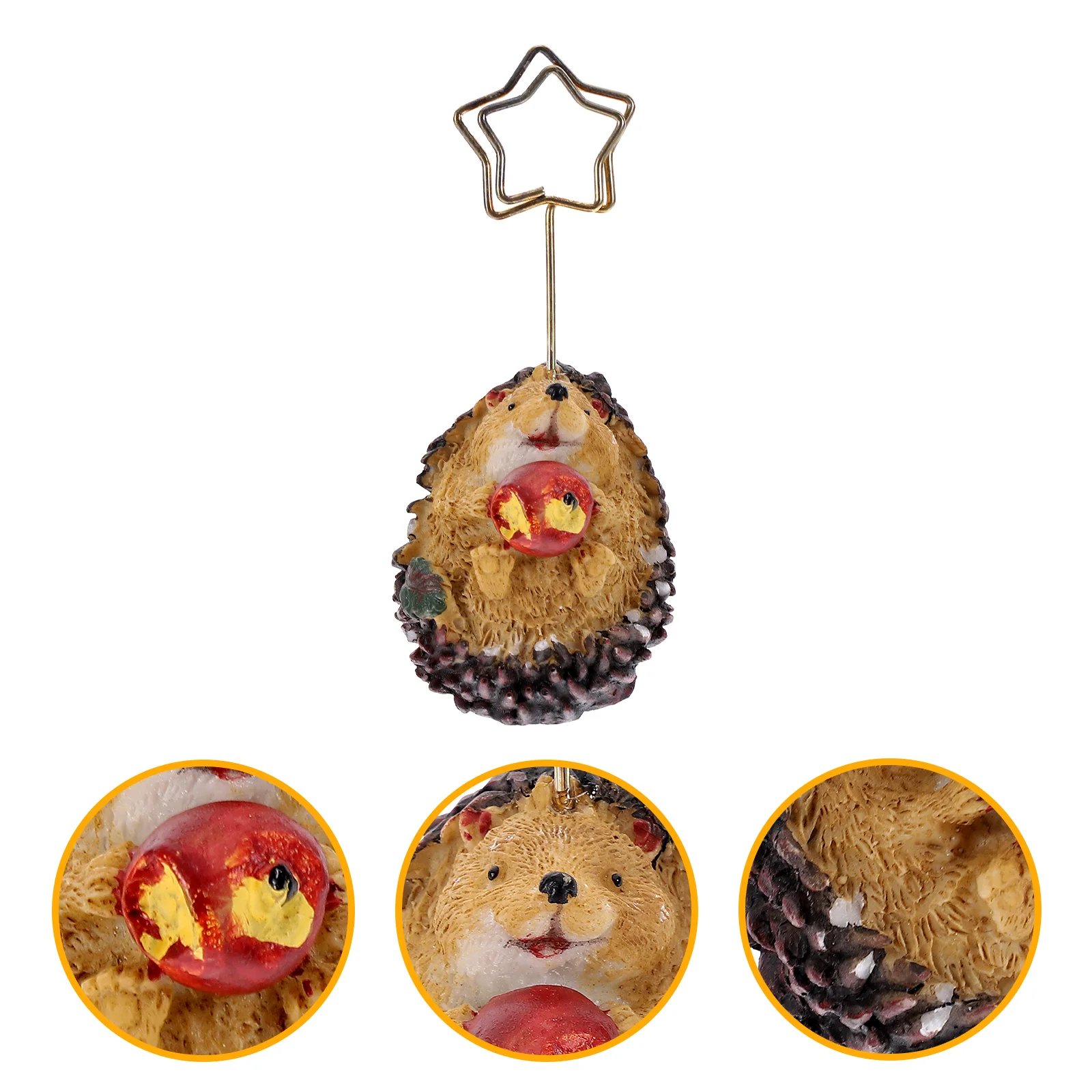 

Animal Little Hedgehog Note Holder Desktop Stand Picture Holders for Tables Metal Business Card