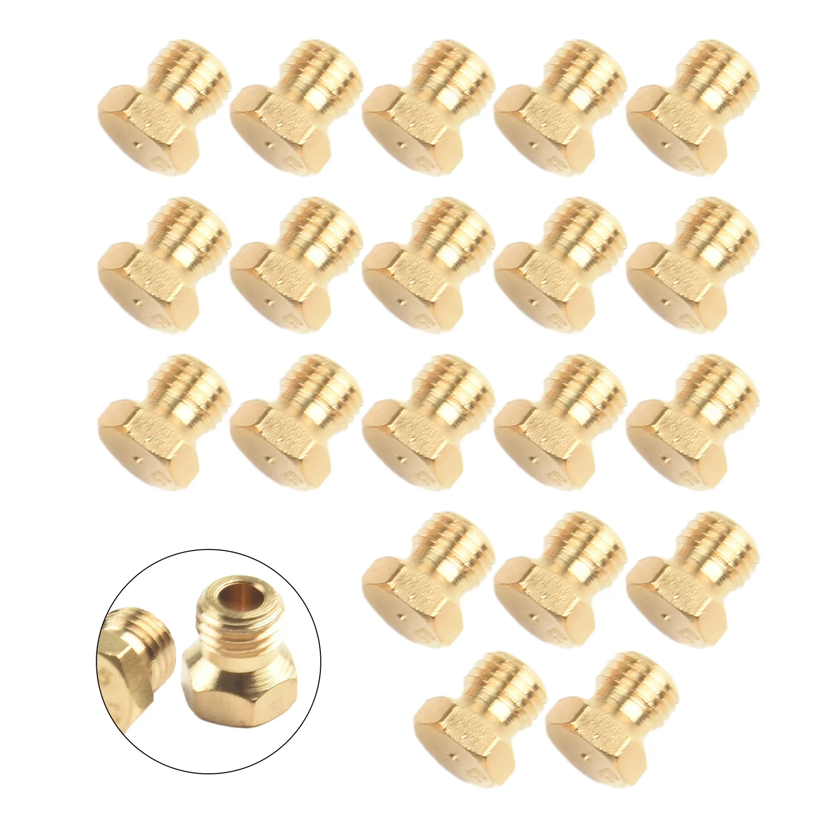 20Pcs Brass Jet Nozzle Propane Burner Orifice Kit Grill Replacement-Parts LP Gas Burner Nozzle Gas Stove-Accessories BBQ Tools