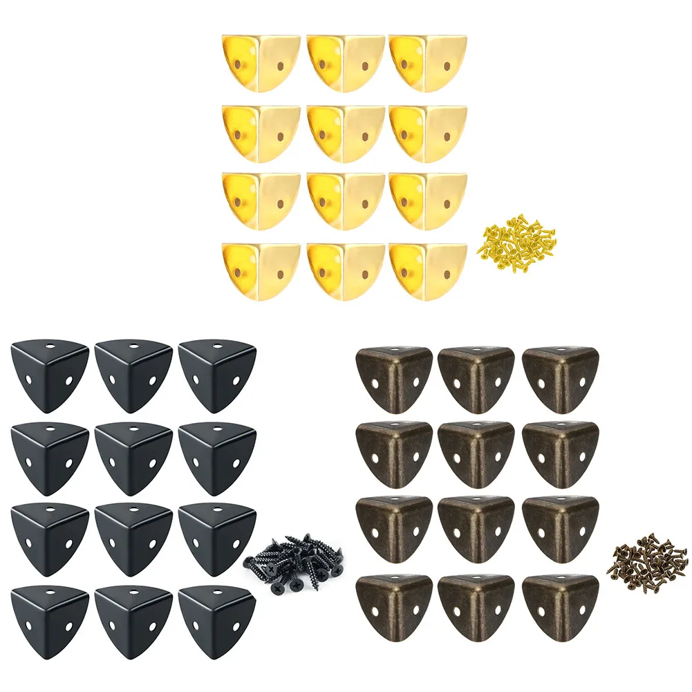 4pcs Metal Corner Decorative Corner Bracket Protectors Jewelry Wine Box Wooden Case Chest Edge Cover Corner Protector Guard