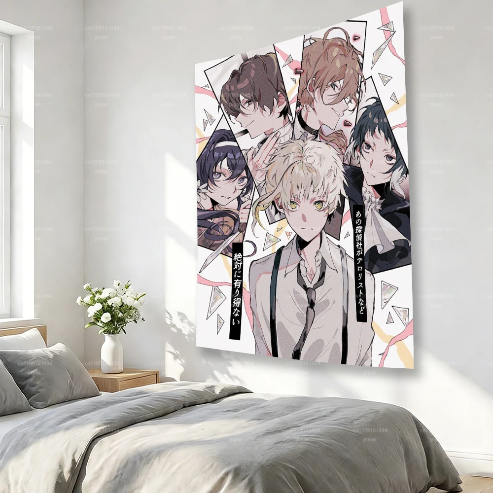 Bungo Stray Dogs Hippie Boho Tapestry, Mandala Pattern INS Style Home Decor for Bedroom, Birthday & Valentine's Day Gift,