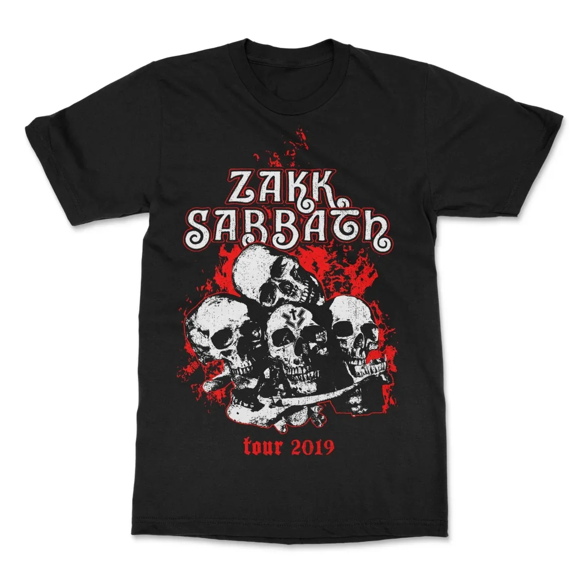 Zakk Sabbath Heavy Metal Graphic Print of Vintage Winged Demon and Cross Circle Logo T Shirt Unisex Casual Tee