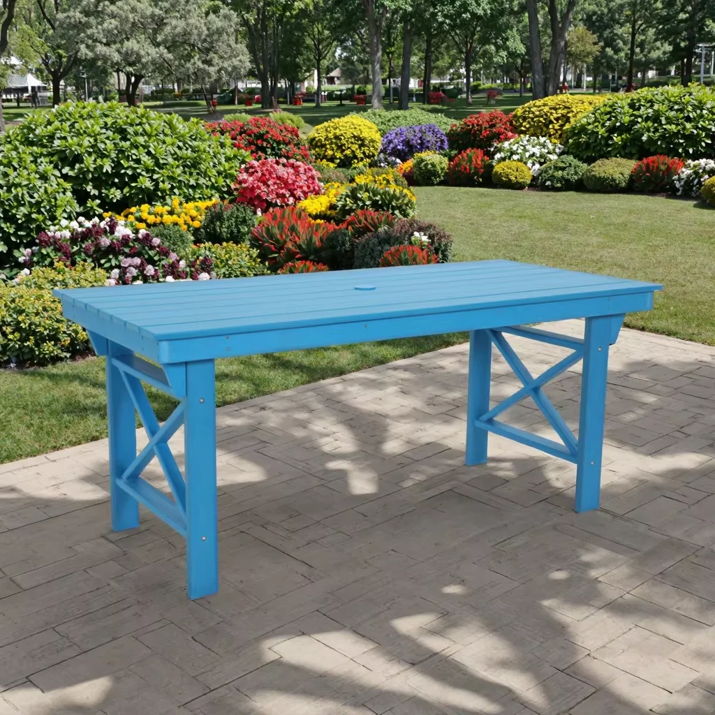 

Durable Eco-friendly HDPE Patio Furniture Lightweight Outdoor Camping Table for Dining Set Courtyard Hospital Hotel School Villa