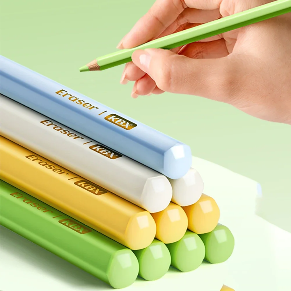 4 gomme da cancellare a forma di matita per la pulizia dettagliata dei schizzi degli studenti d'arte senza lasciare segni, gomma esagonale da 4 mm.