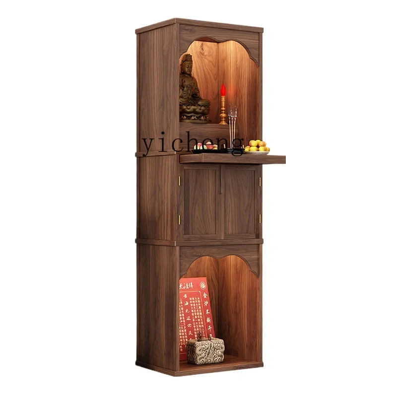 TQH living room incense table vertical cabinet solid wood god cabinet Bodhisattva landlord cabinet for home use