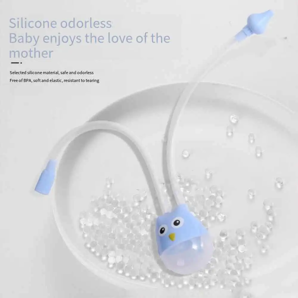 vvocci Baby Nasal Aspirator Mouth Suction Type Silicone Booger Suction PipeNasal Absorption Cleaner for Infant Anti Reflux
