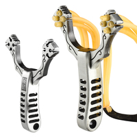 Stainless Steel Metal 4 Card 8 Strand Slingshot High Elasticity Traditional Card Ball Slingshot Outdoor Hunting and Shooting Set