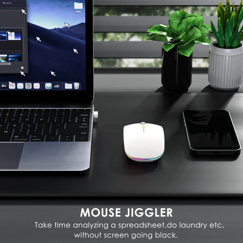 Mouse Jiggler Anti-Hibernate Auto-Move Cursor Virtual Wireless Bluetooth Mouse Prevent Computer Lock Screen Mover