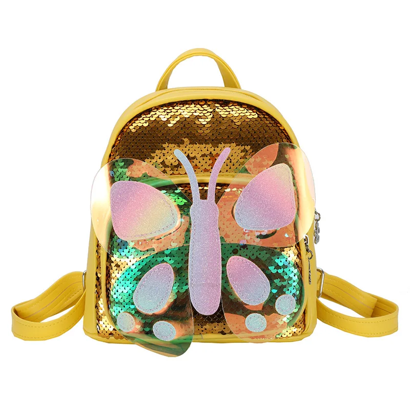 Children's Bag New Cartoon Cute Laser Sequins Kindergarten Schoolbag Creative Small Butterfly Shoulder Bag Kids Bags Backpacks