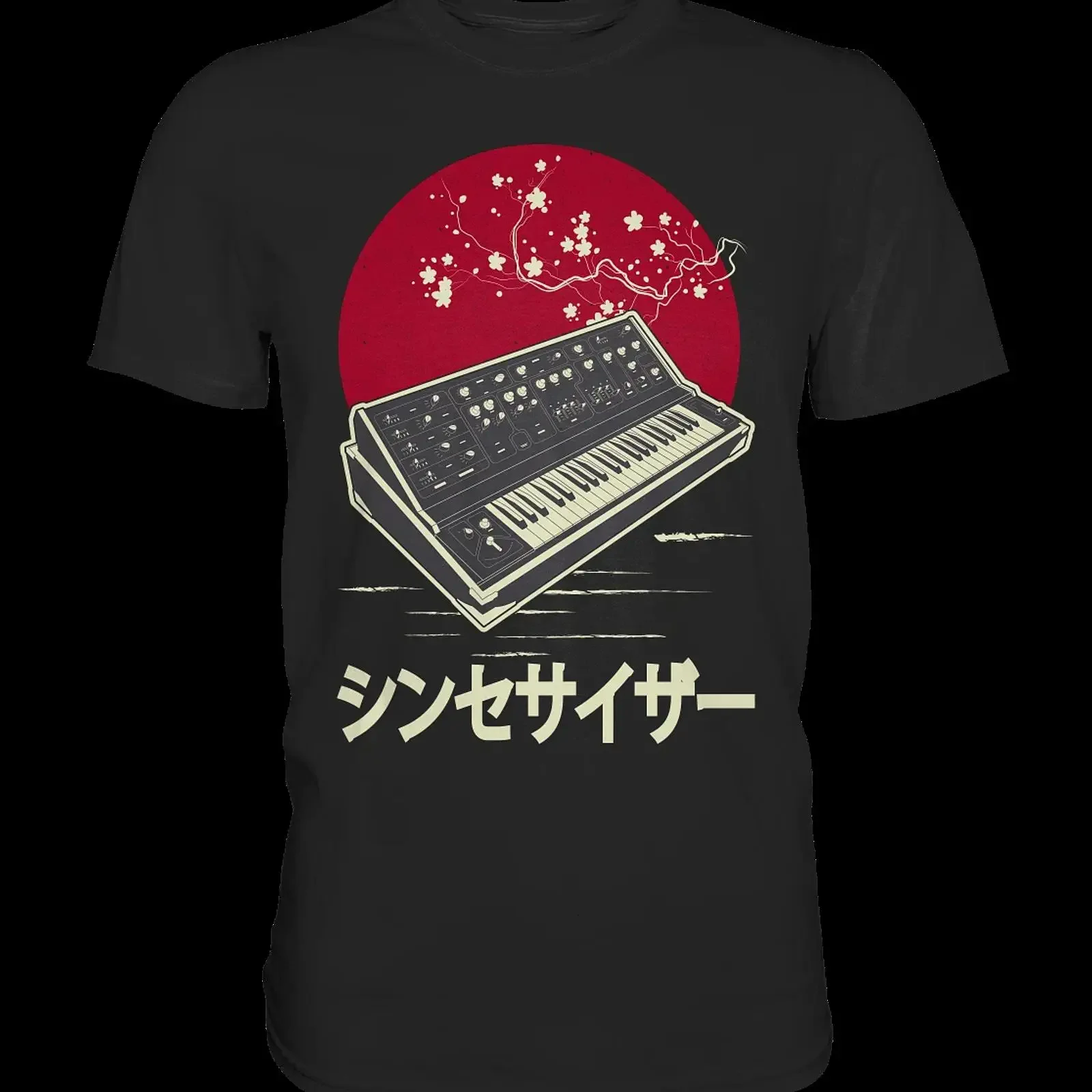 Synthesizer Keyboard Analog Modular Japanese Synth T Shirt vintage Washed Unisex Stylish Soft streetwear fashion Stretched