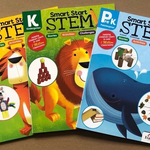 

Evan-Moor Smart Start STEM California Textbook 3 Volume Introduction to Family Tutoring Textbook Book