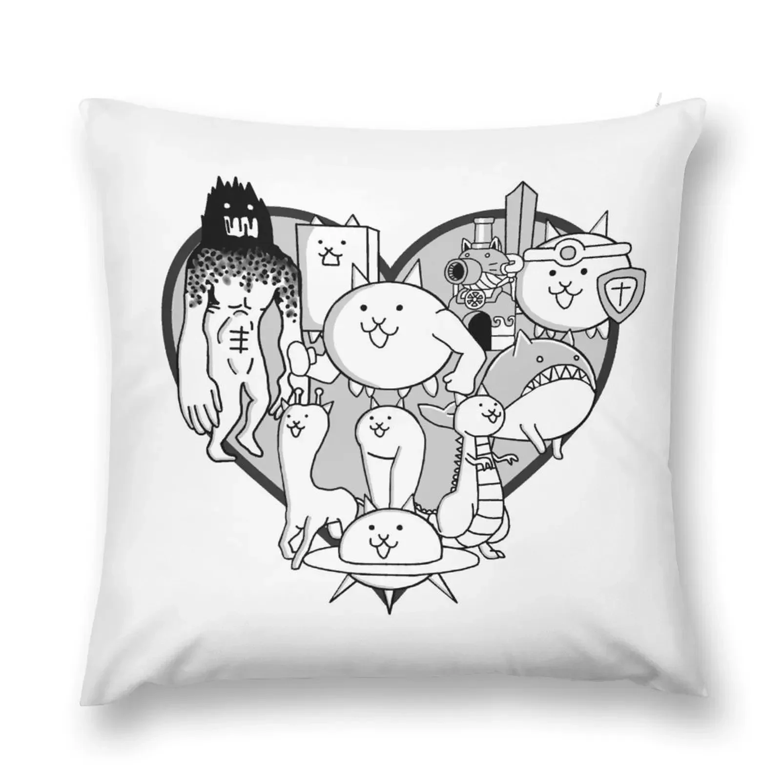 Battle Cats Evolved Cats Mural Throw Pillow pillow cover christmas christmas pillowcases pillow