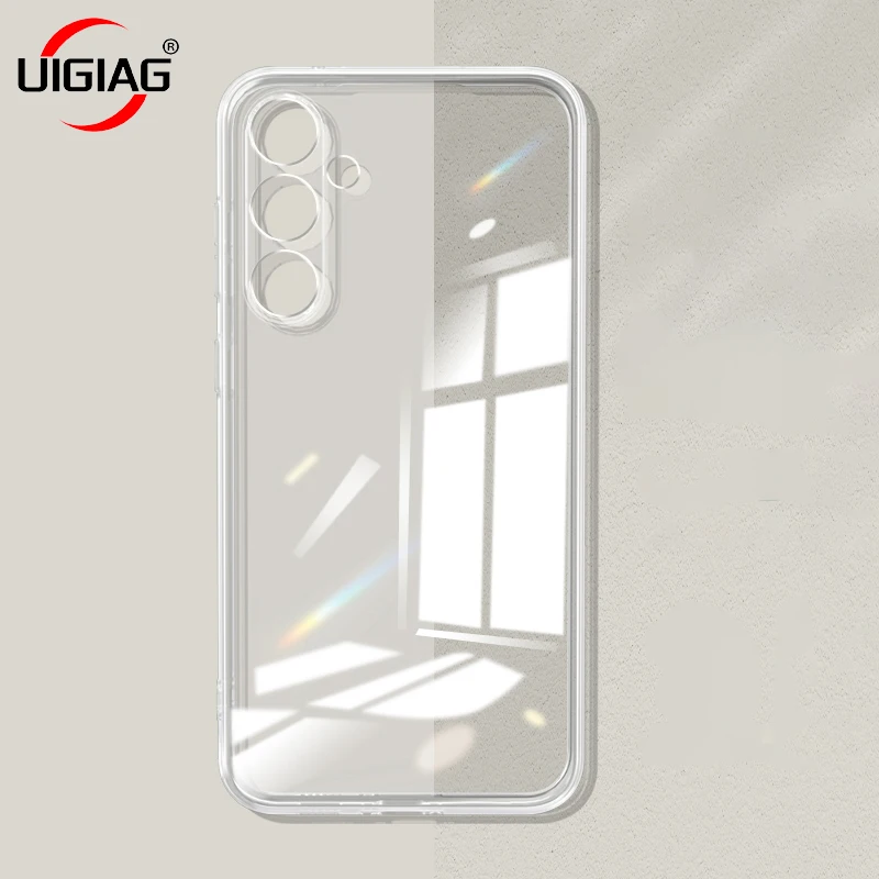Pełna ochrona aparatu Silikonowe etui do Samsung Galaxy S24 S23 S21 FE S22 Plus A14 A34 A54 Ultra Thin Clear Case Cover TPU — zdjęcie 3