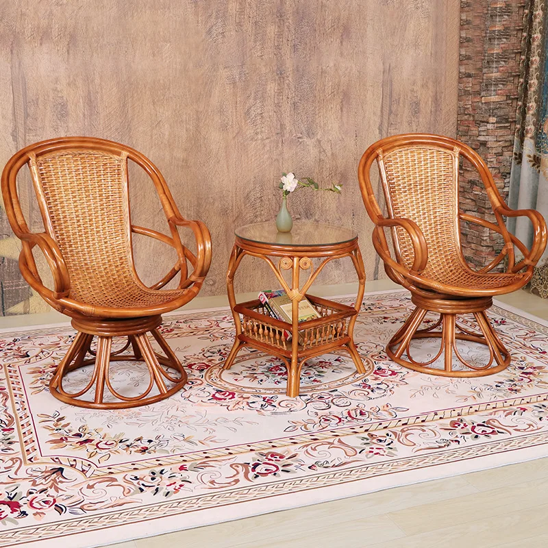 

Уличный комплект мебели для балкона: поворотное кресло из ротанга с высокой спинкой, вращающееся на 360 градусов, для дома и отдыха